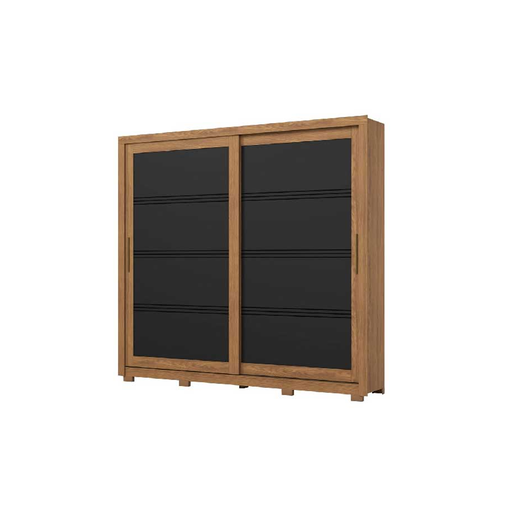 [29912] ARMOIRE MEDELLIN REF D326-215 (4PC) 2 PTS SLIDING NATURE / BLACK