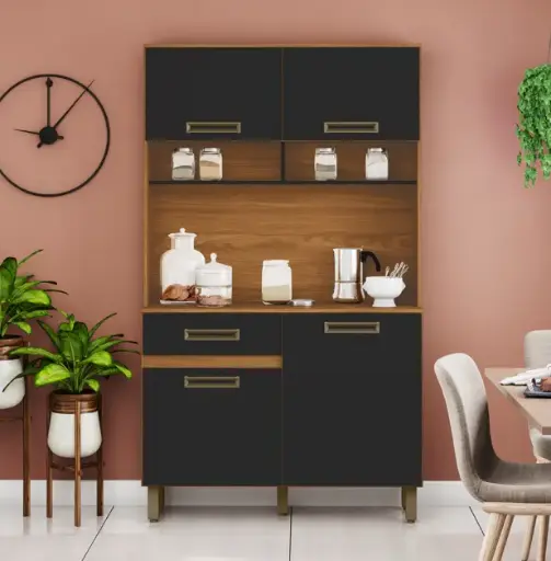 [29571] KITCHEN MILTON REF B109-215 COMPACT KITCHEN 1050MM NATURE / BLACK