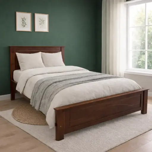 [26821] BED NAIRA 4'6 VERNI SAPELE FONCER
