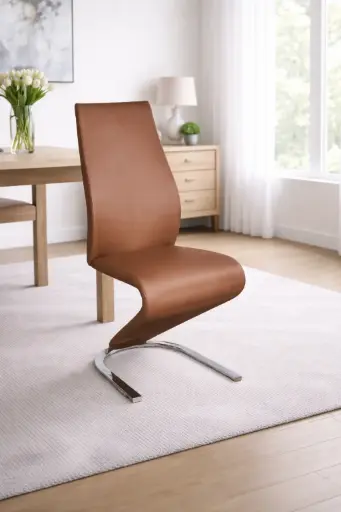 [29451] CHAISE RIN REF DC-486 (2 IN 1) DINING SMOKY PU DARK  BROWN