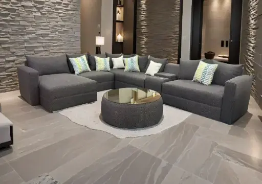 [28809] SOFA ROCHER BED LHS L SHAPE POUFF/CUPHOLDER/15 CHS(9 L/4 M/2 S) REF HQ195-1