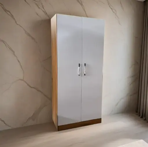 [29240] ARMOIRE RUSSIKA 2 PTS TABLETTE+PENDERIE REF HL33 N WHITE