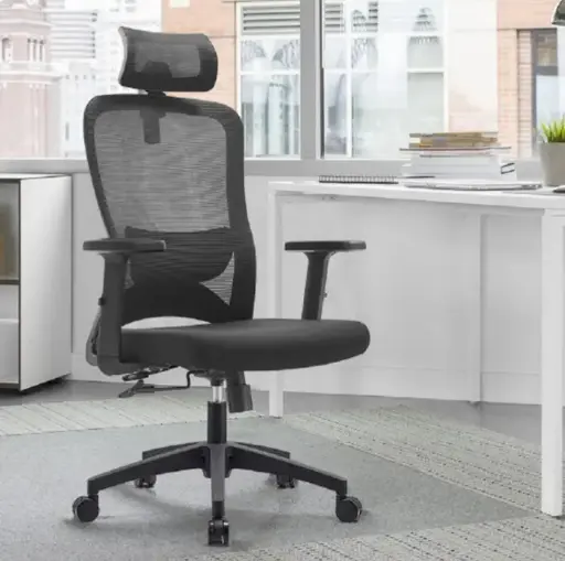 [29895] OFFICE CHAIR SAMMY - H (2 IN 1) HIGH BACK MESH BLACK