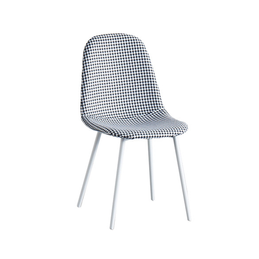 [29442] CHAISE SANDER X REF DC1916P (4 IN 1) DINING HOUNDSTOOTH FABRIC BLACK & WHITE