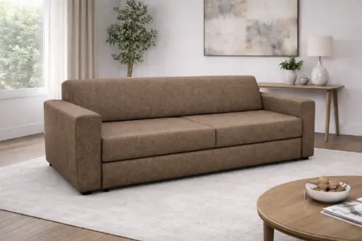 [27734] SOFA BED SOFIJA II REF 2560 3 SEATER MECHANISM DOUBLE MATTRESS REF HQ309-31 BROWN