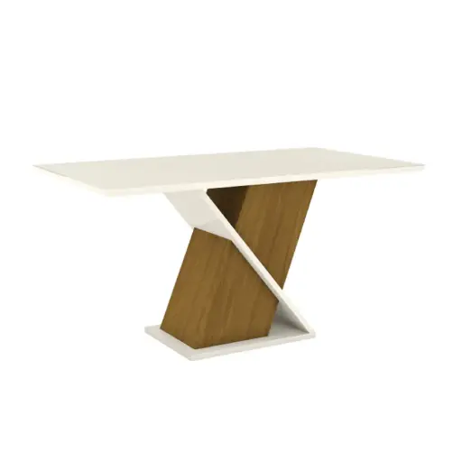[22982] DINING TABLE SOLUS REF S202-127 (2PC) 6 PLACES RECTANGLE 1600MM NATURAL/OFF WHITE