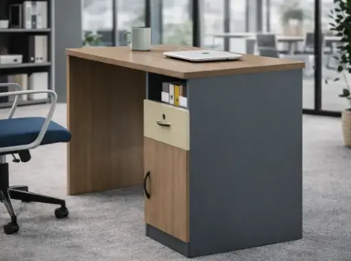 [29381] OFFICE TABLE WELLOW REF F20B-12B 1 PT 1TIR TORREYA & DARK GREY