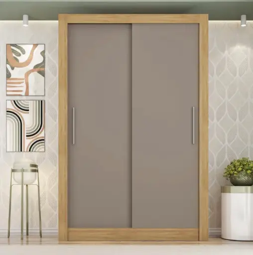 [29936] ARMOIRE SANTIAGO (2PC) SLIDING 2PTS HONEY/OFF/CACAO