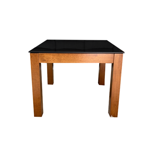 [30035] COFFEE TABLE REF B32 SQUARE GLASS ON TOP BROWN
