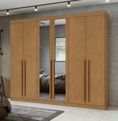 [30135] ARMOIRE BERTHA (5PC) 6 PTS + MIRROIR ALMOND CLEAN