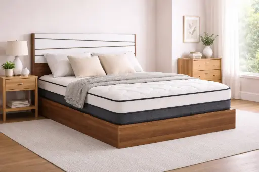 [30200] BED VALENZA REF 710 (3PC) 6'0 WALNUT/WHITE 