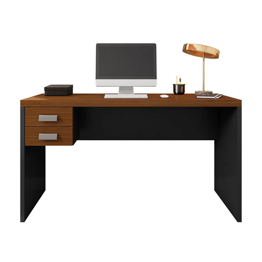 [29118] OFFICE TABLE STUDIO (2PCS) 2 TIRS 1360 TELESCOPIC DRAWER HONEY/CACAO 