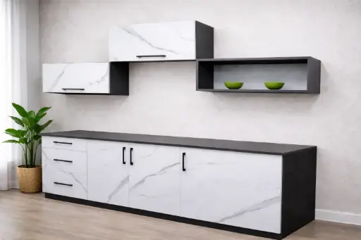 [30506] KITCHEN NAOMI SET WITH DOOR GREY/WHITE