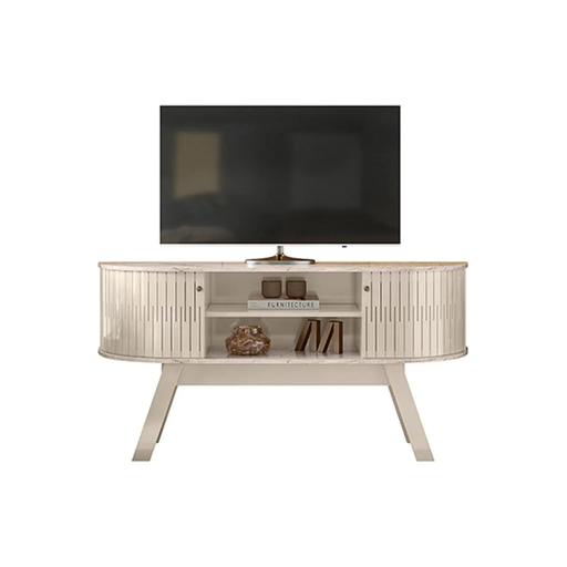 [30571] MEUBLE TV ATLANTA 2PTS CALACATA / OFF WHITE 