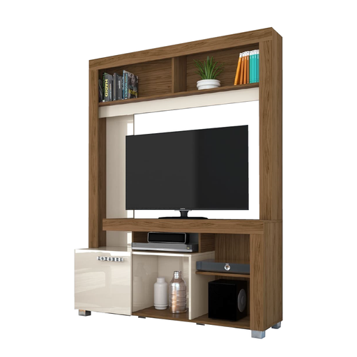 [30582] MEUBLE TV FLAVIA 1 PT SLIDING NATURAL / OFF WHITE 