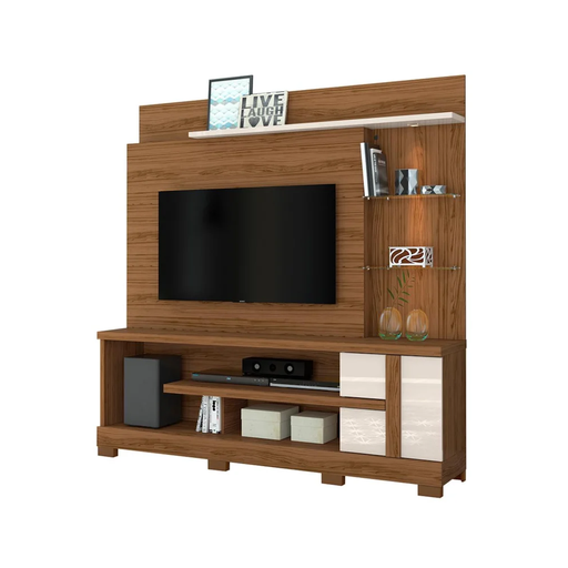 [30584] MEUBLE TV ALAN 1 PT  NATURAL/OFF WHITE 
