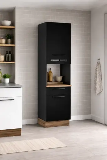 [30656] KITCHEN EXCLUSIVE GROCERY 2 DRS + 1 DRW + OVEN NICHE BLACK 