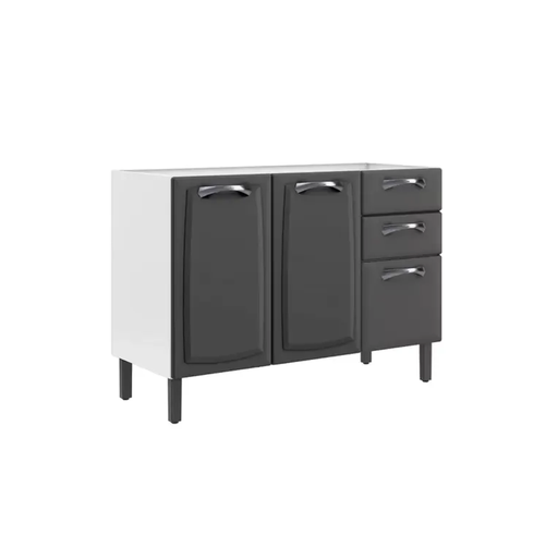 [30660] KITCHEN NEW PREMIUM BASE UNIT 3 DRS + 2 DRWS WITHOUT TOP GRAPHITE 