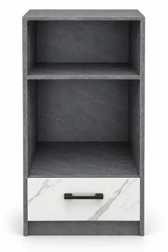 [30741] KITCHEN MINI TOWER NAOMI  GREY STONE AND MARBLE WHITE 