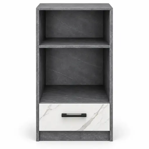 [30741] KITCHEN MINI TOWER NAOMI  GREY STONE AND MARBLE WHITE 