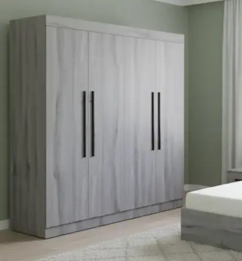 [30753] ARMOIRE NARDO 4 PTS GREY