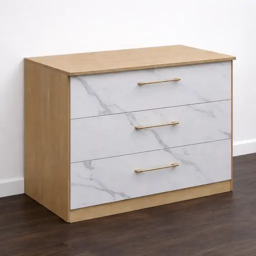 [30777] KITCHEN BASE UNIT WENDY 3 TIRS W800*D600*H900 COCO/STONE