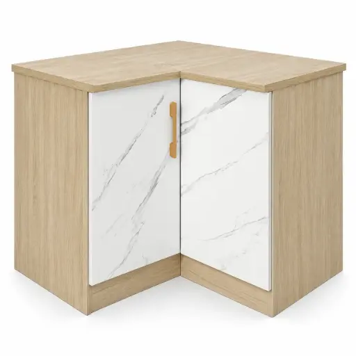 [30778] KITCHEN BASE UNIT CORNER WENDY 2 PTS W900*D600*H900 WENDY COCO/STONE