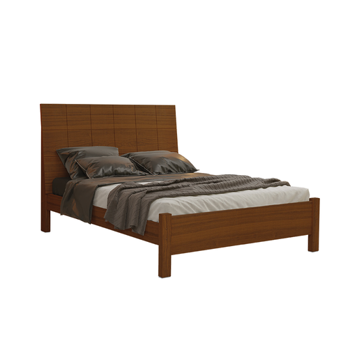 [30837] BED QUALITY II 4'6 1.40 X 1.90 HAZELNUT