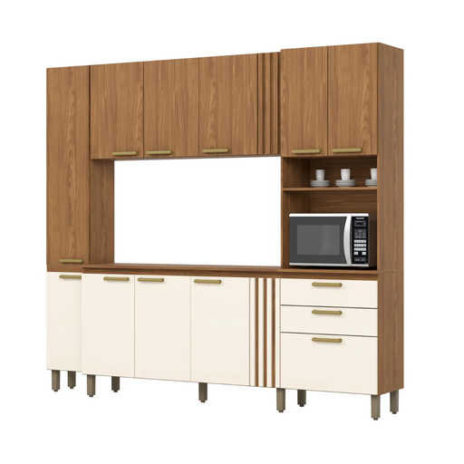 [30852] KITCHEN MARTINHA REF B126-127 (3PC) COMPACT KITCHEN NATURE / OFF WHITE 