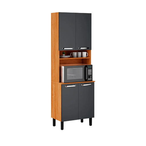 [30678] KITCHEN VEGAS CABINET 4 DRS CINNAMON / GRAPHITE 