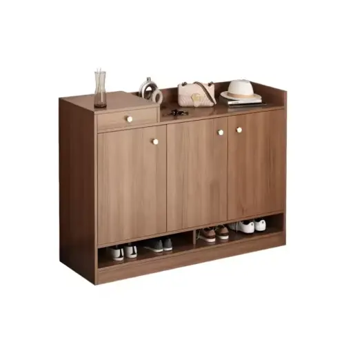 [30917] SHOE CABINET STOCKTON 3 PTS + 1 TIR BROWN