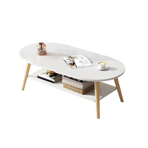 [30919] COFFEE TABLE COLEMAN OVAL WHITE
