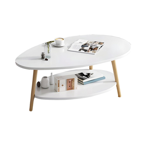 [30922] COFFEE TABLE ELKLAND OVAL WHITE 