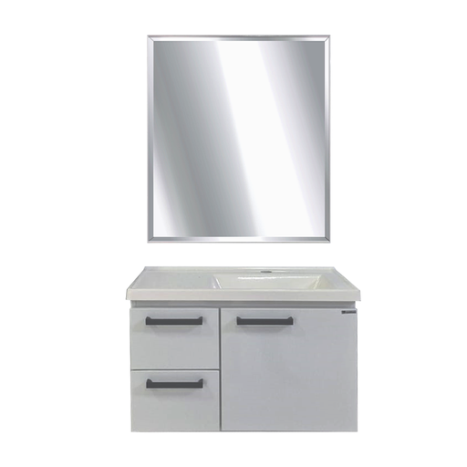 [31300] DRESSER 1 DR 2DRWS ROMA STEEL + CULTURED MARBLE WHITE WASH BASIN WHITE