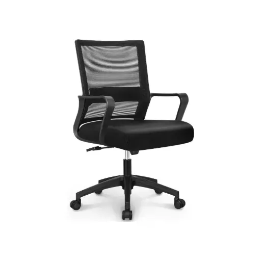 [31333] OFFICE CHAIR EMMA - M (2 IN 1) MEDIUM BACK MESH BLACK 