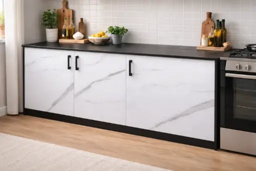 [31380] KITCHEN NAOMI (30506) BASE CABINET 3PTS-1200W-WITH DOOR GREY/WHITE 