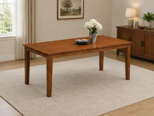 [31511] DINING TABLE BELGIUM 8 PLACES RECTANGLE MEDIUM BROWN 1800mm
