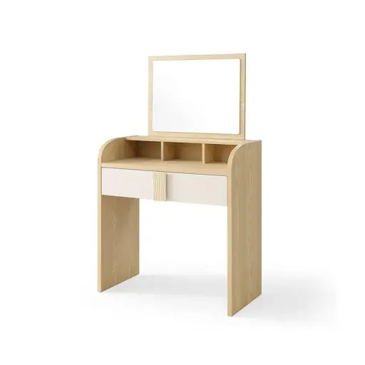 [31521] COIFFEUSE ESSINGTON REF DZ-19 1 TIR + POUFF NEW BURLY WOOD / BEIGE MAT