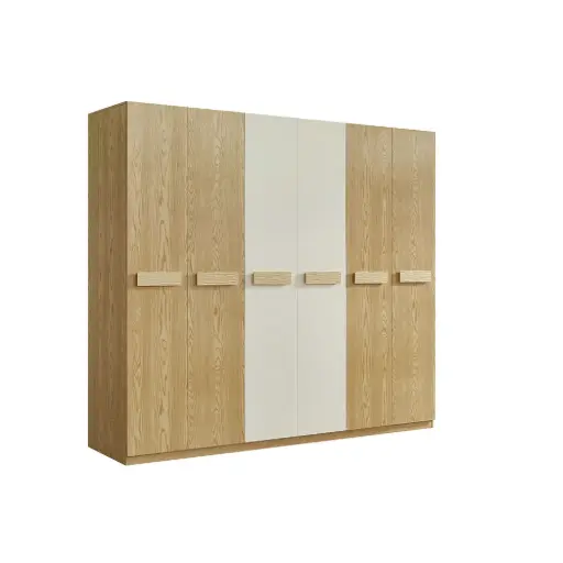 [31522] ARMOIRE ESSINGTON REF DZ-19  6PTS NEW BURLY WOOD / BEIGE MAT (WITH LED LIGHTS)