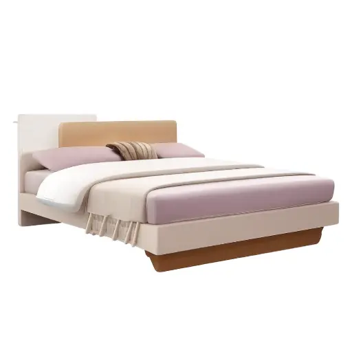 [31523] BED ROBSON REF DZ-26 6'0 NEW BURLY WOOD / CREAM MAT