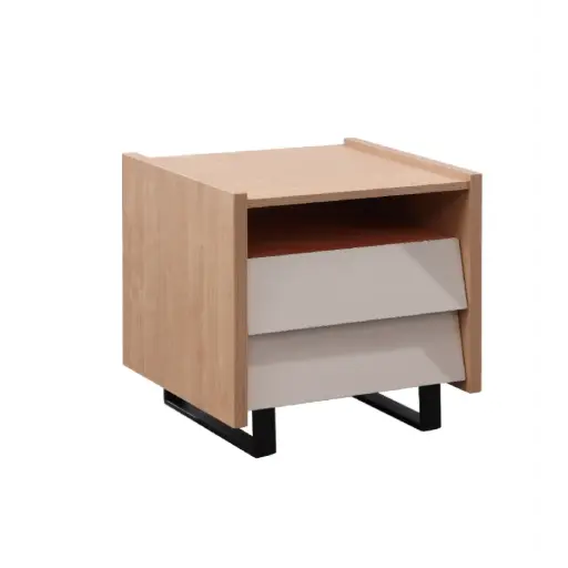 [31524] TABLE DE NUIT ROBSON REF DZ-26 2 TIRS NEW BURLY WOOD / CREAM MAT