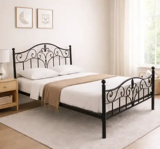 [31559] BED CODESA REF M-114 (2 PCS) 4'6 190 X 140 CM BLACK