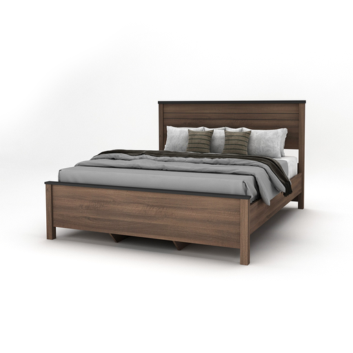 [31562] BED QUINTON (3PCS) 6'0 WALNUT