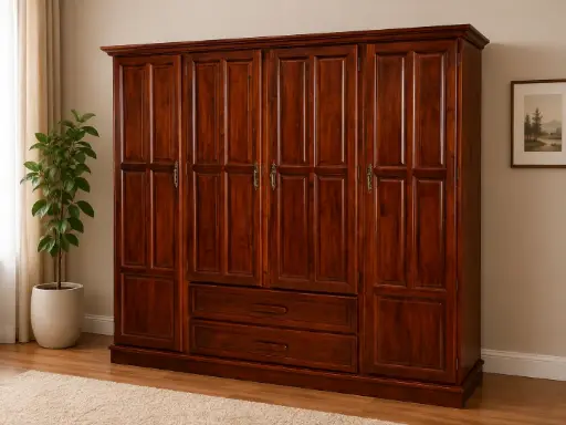 [31621] ARMOIRE KITKAT 4PTS TECK FONCEE