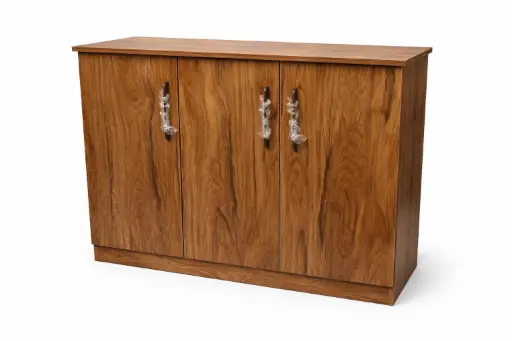 [31694] BASE UNIT FANCY IV 3 DOOR PLYWOOD BROWN