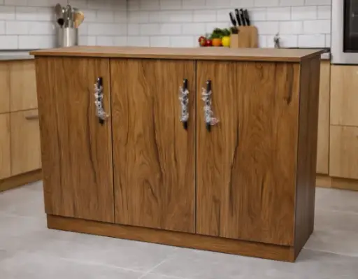 [31694] BASE UNIT FANCY IV 3 DOOR PLYWOOD BROWN