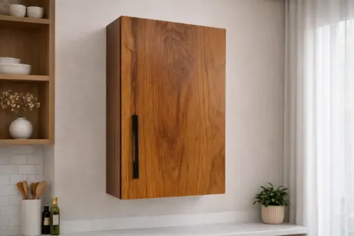 [31699] WALL UNIT FANCY IV 1 DOOR RHS PLYWOOD BROWN