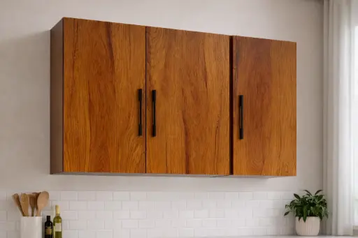 [31702] WALL UNIT FANCY IV 3 DOOR PLYWOOD BROWN