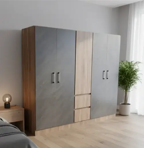 [31730] ARMOIRE NOBLE 5 PTS/2 TIRS BROWN																						