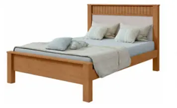 [31716] BED ATHENAS (3PC) 4'6 ALMOND CLEAN/OFF WHITE / ALMOND CLEAN 